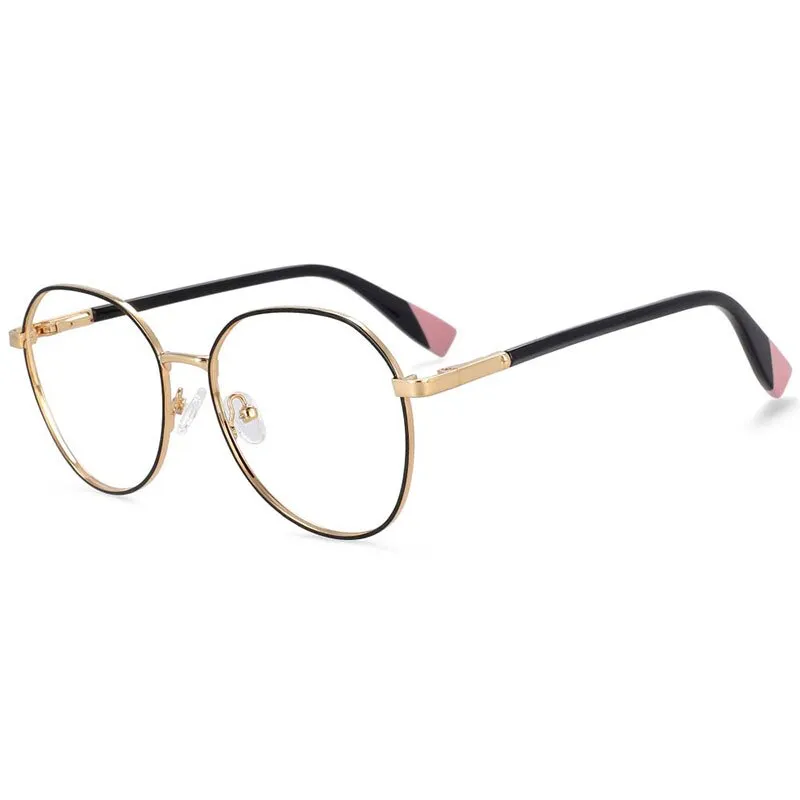 CCspace Women's Full Rim Round Acetate Alloy Frame Eyeglasses 54263