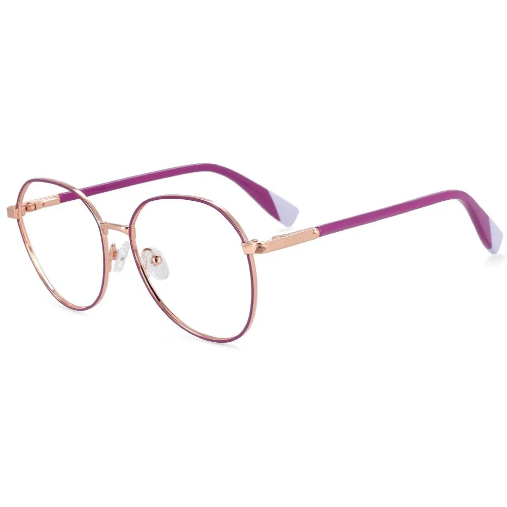 CCspace Women's Full Rim Round Acetate Alloy Frame Eyeglasses 54263