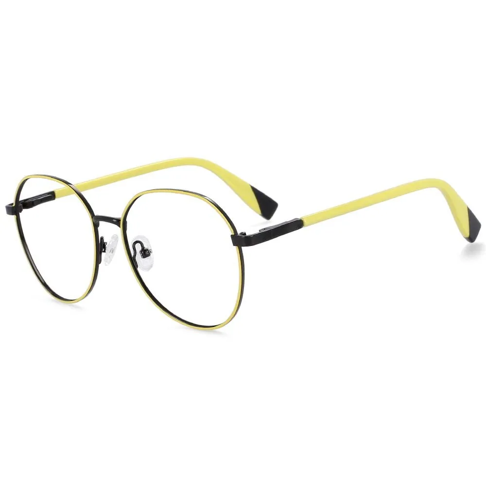 CCspace Women's Full Rim Round Acetate Alloy Frame Eyeglasses 54263