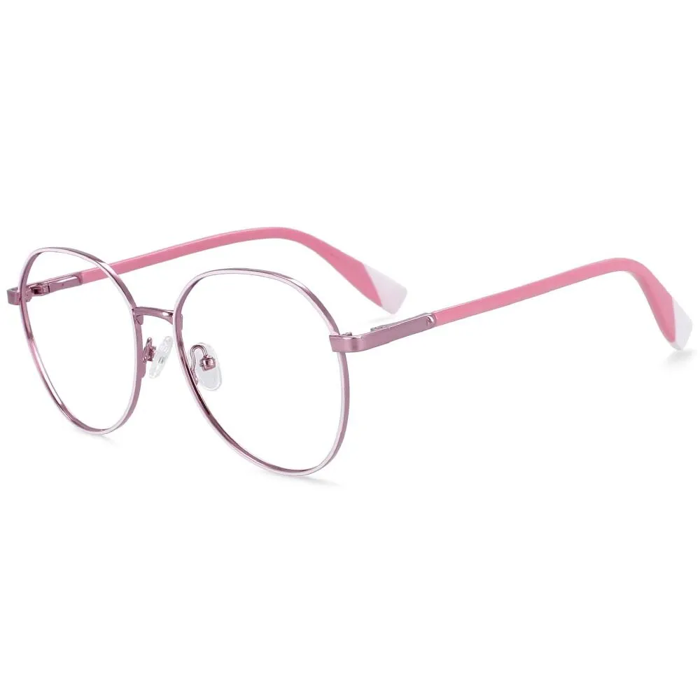 CCspace Women's Full Rim Round Acetate Alloy Frame Eyeglasses 54263