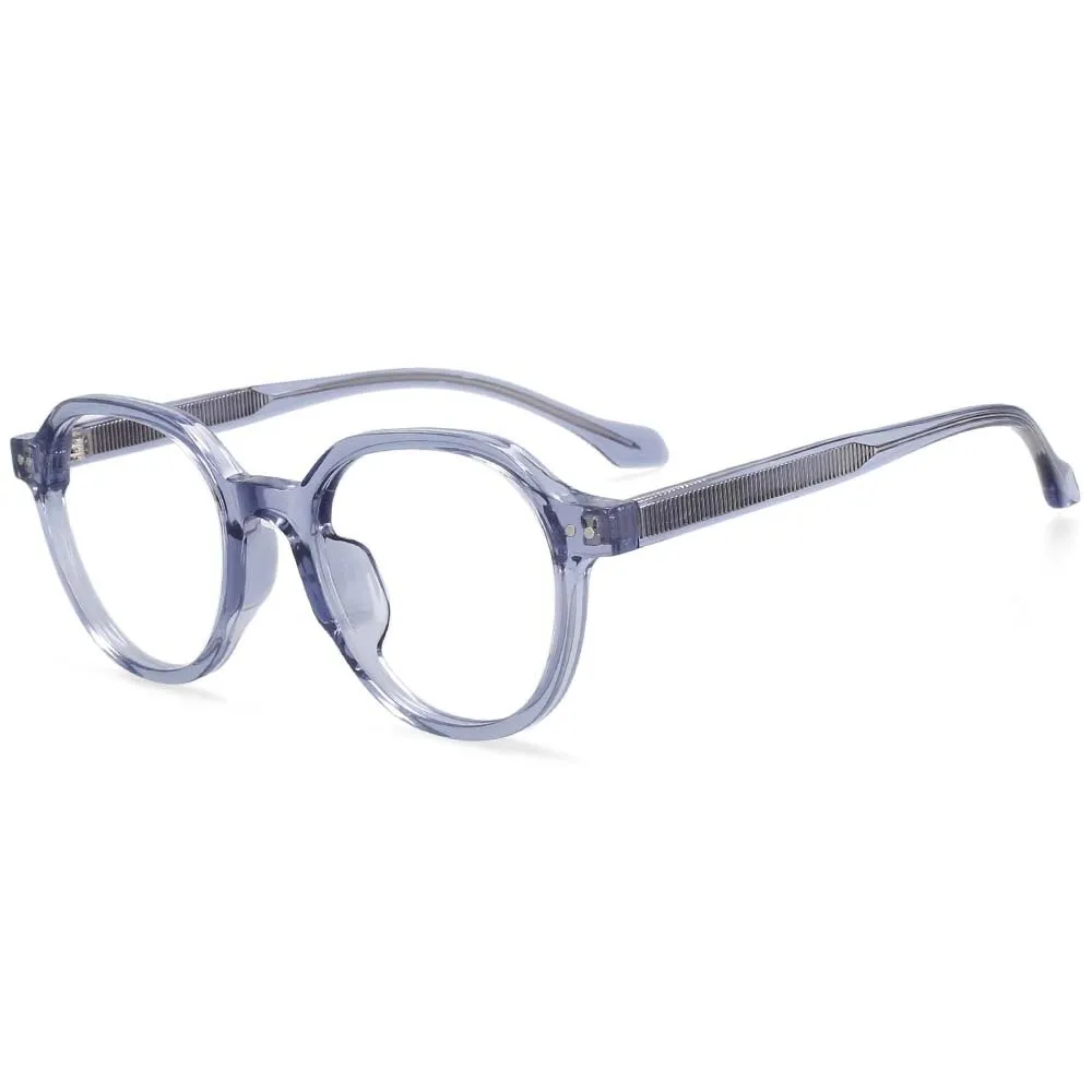 CCspace Women's Full Rim Round Acetate Titanium Frame Eyeglasses 54255