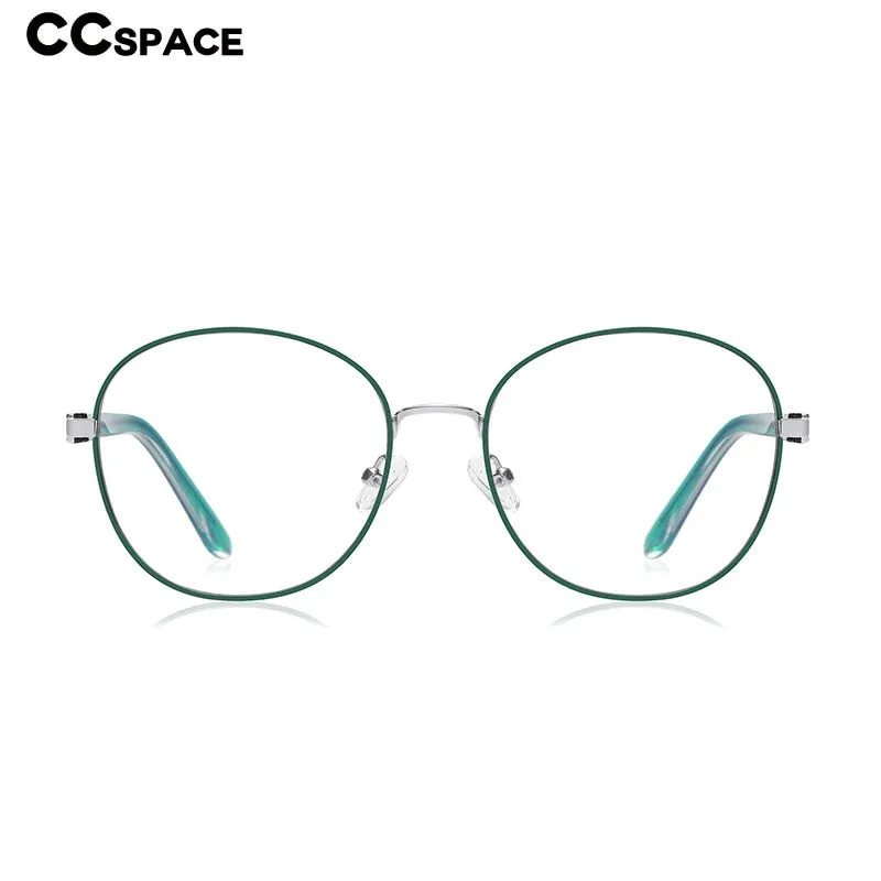 CCspace Womens Round Full-Rim Alloy Eyeglasses 56522