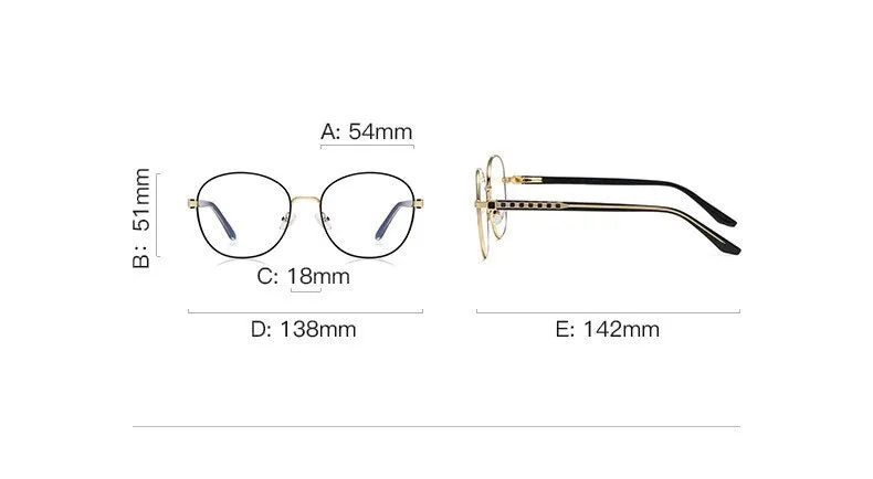 CCspace Womens Round Full-Rim Alloy Eyeglasses 56522