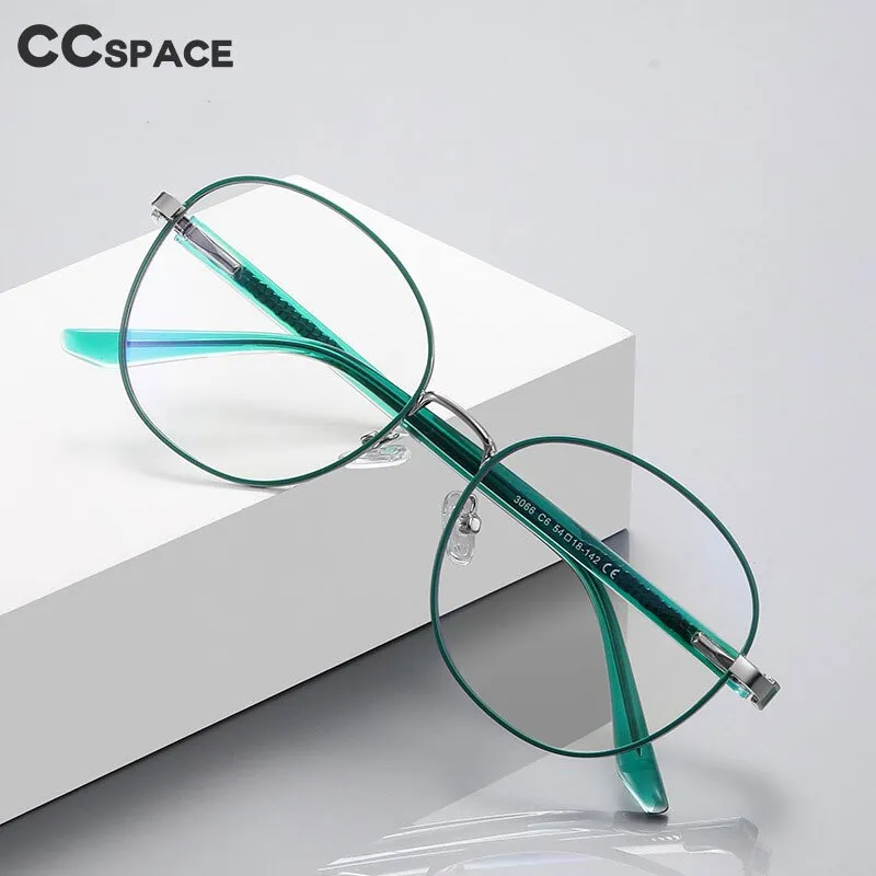 CCspace Womens Round Full-Rim Alloy Eyeglasses 56522