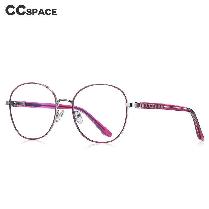 CCspace Womens Round Full-Rim Alloy Eyeglasses 56522