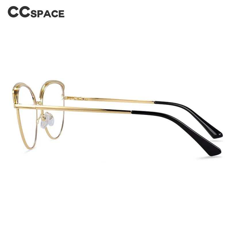 CCspace Women's Full Rim Round Cat Eye Acetate Alloy Eyeglasses 54239