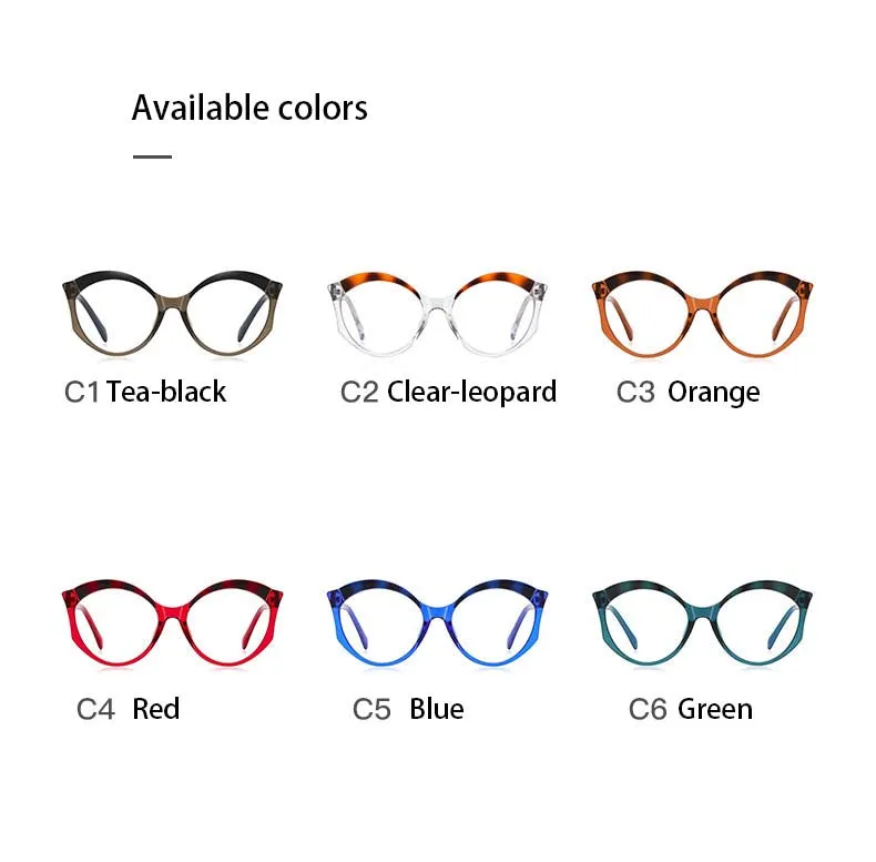 CCspace Women's Full Rim Round Cat Eye Tr 90 Titanium Frame Eyeglasses 54586