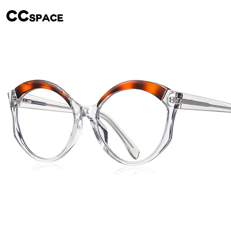 CCspace Women's Full Rim Round Cat Eye Tr 90 Titanium Frame Eyeglasses 54586