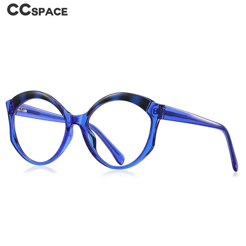 CCspace Women's Full Rim Round Cat Eye Tr 90 Titanium Frame Eyeglasses 54586