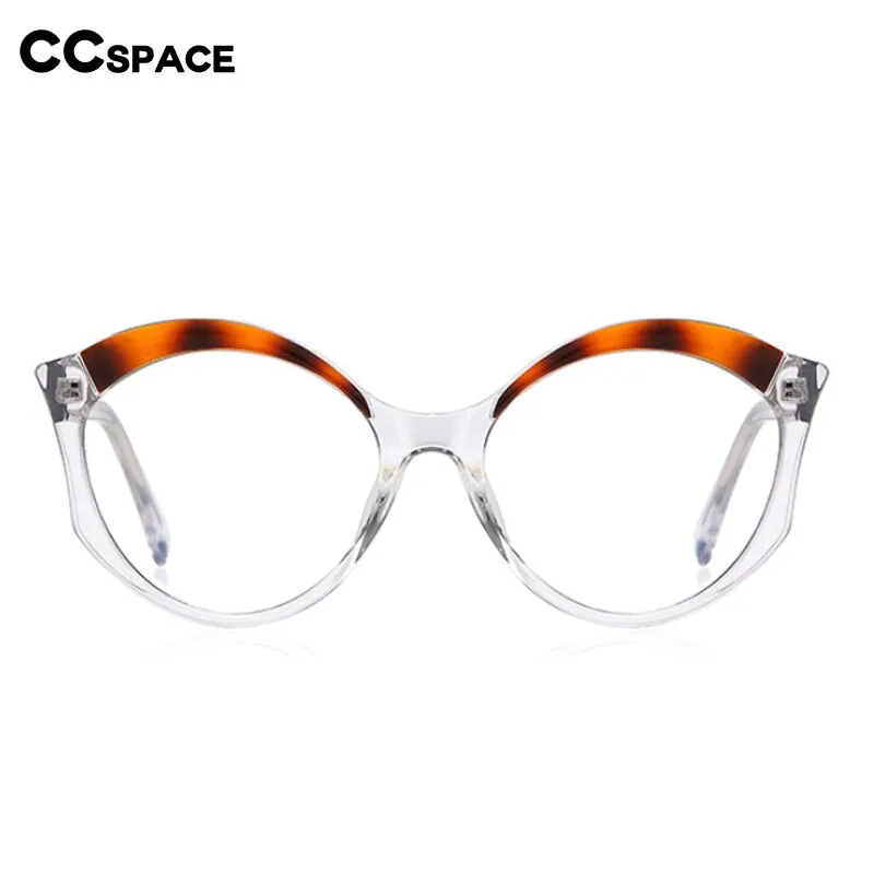 CCspace Women's Full Rim Round Cat Eye Tr 90 Titanium Frame Eyeglasses 54586