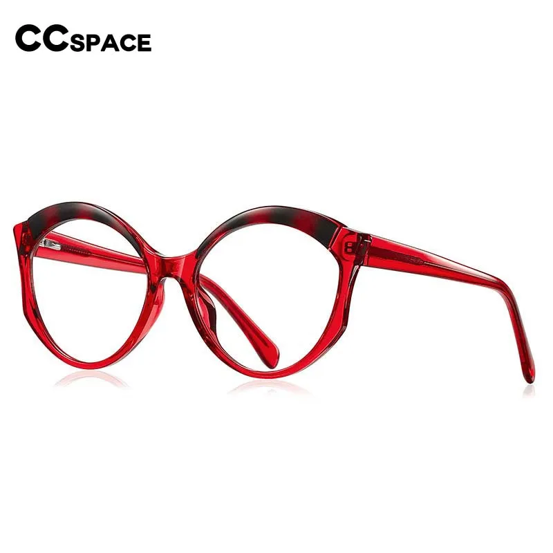 CCspace Women's Full Rim Round Cat Eye Tr 90 Titanium Frame Eyeglasses 54586