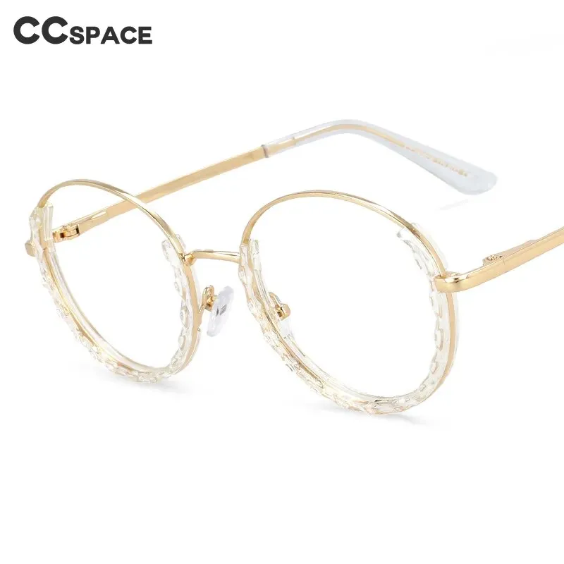 CCspace Women's Full Rim Round Hyperopic Alloy  Reading Glasses R51012