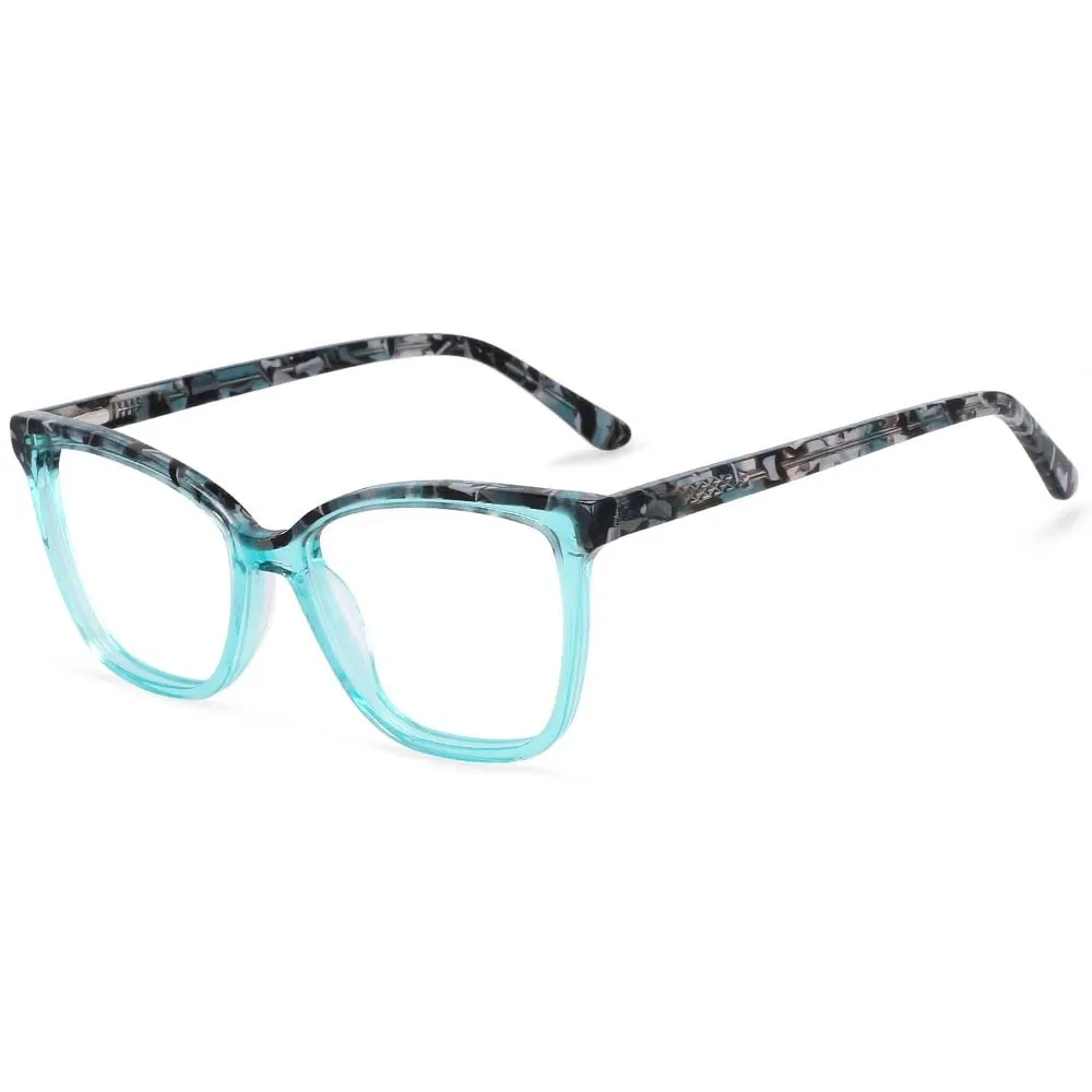 CCspace Women's Full Rim Square Acetate Frame Eyeglasses 54374