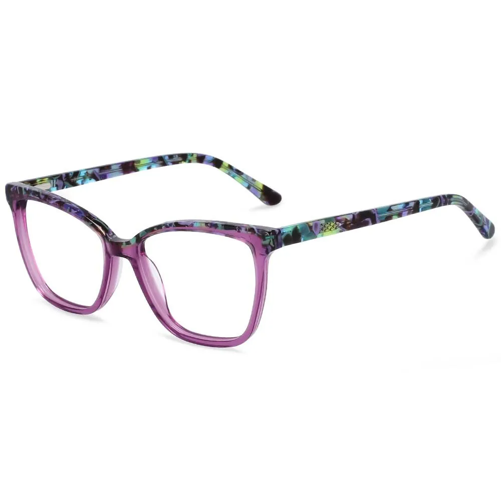 CCspace Women's Full Rim Square Acetate Frame Eyeglasses 54374