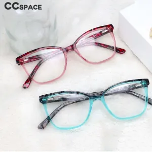 CCspace Women's Full Rim Square Acetate Frame Eyeglasses 54374