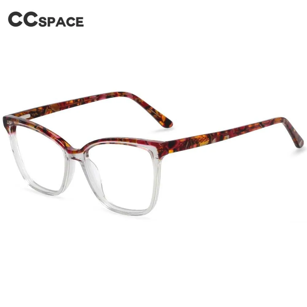 CCspace Women's Full Rim Square Acetate Frame Eyeglasses 54374