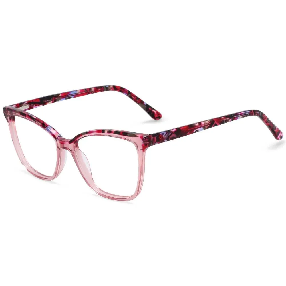 CCspace Women's Full Rim Square Acetate Frame Eyeglasses 54374