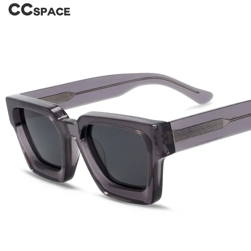 CCSpace Women's Full Rim Square Acetate Frame Polarized Sunglasses 54300