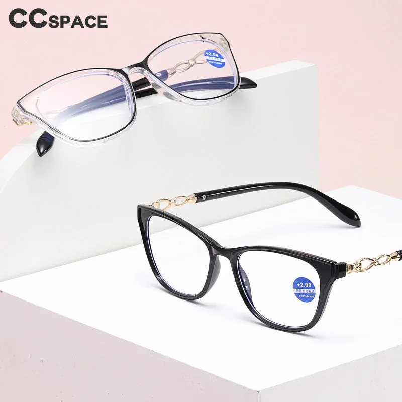 CCspace Women's Full Rim Square Acetate Hyperopic Reading Glasses 56156