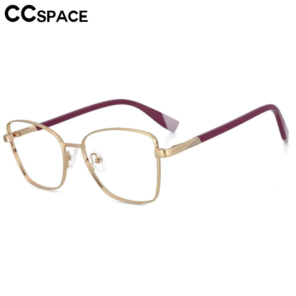 CCspace Women's Full Rim Square Alloy Frame Eyeglasses 53704