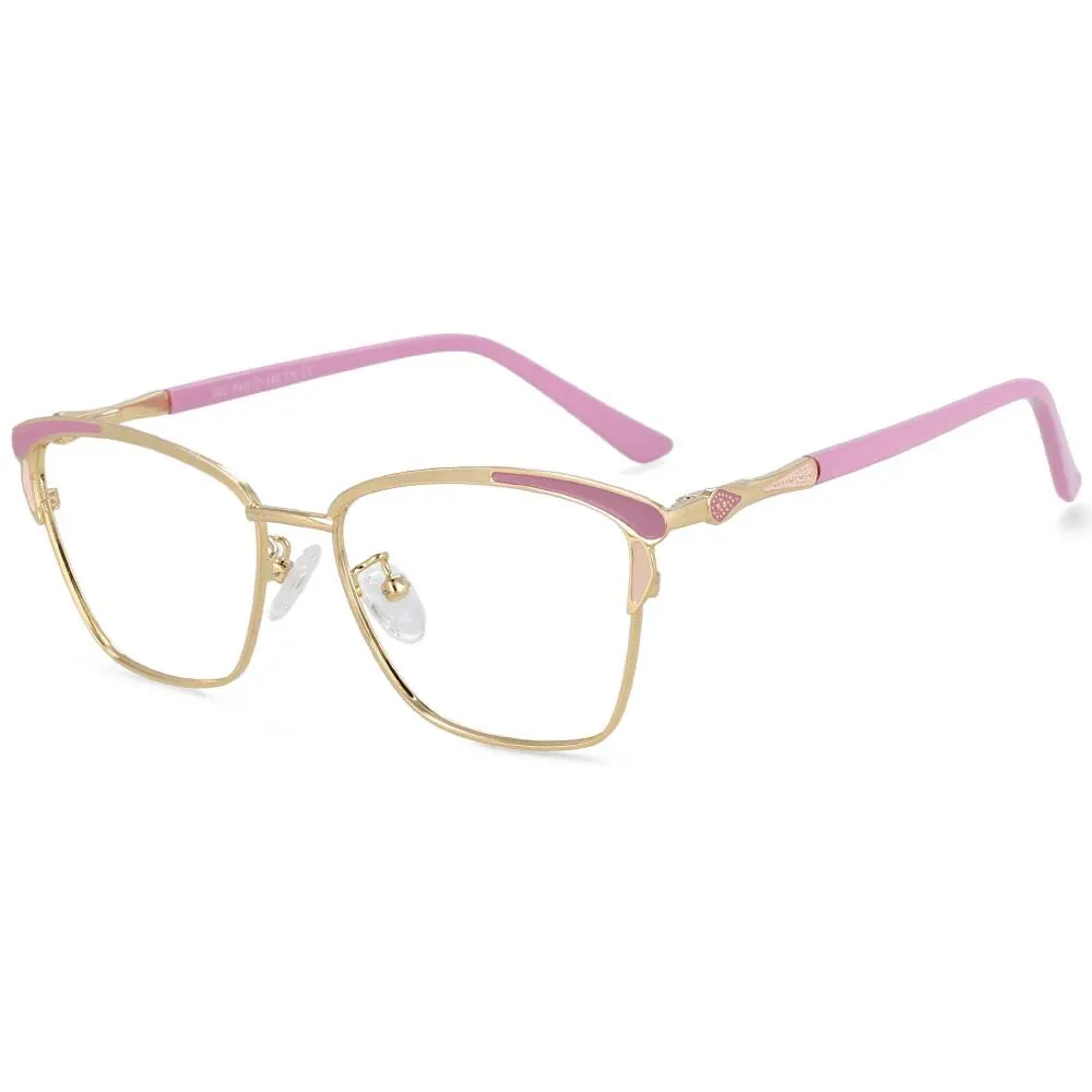 CCspace Women's Full Rim Square Alloy Frame Eyeglasses 54167