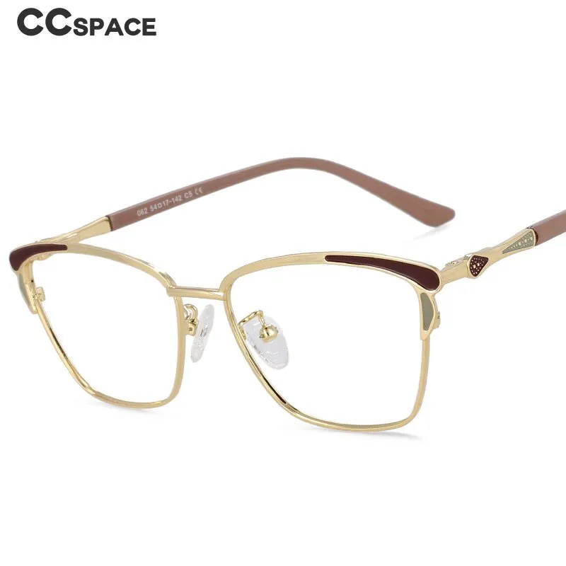 CCspace Women's Full Rim Square Alloy Frame Eyeglasses 54167