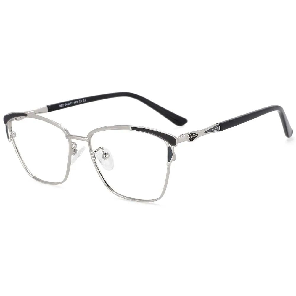 CCspace Women's Full Rim Square Alloy Frame Eyeglasses 54167