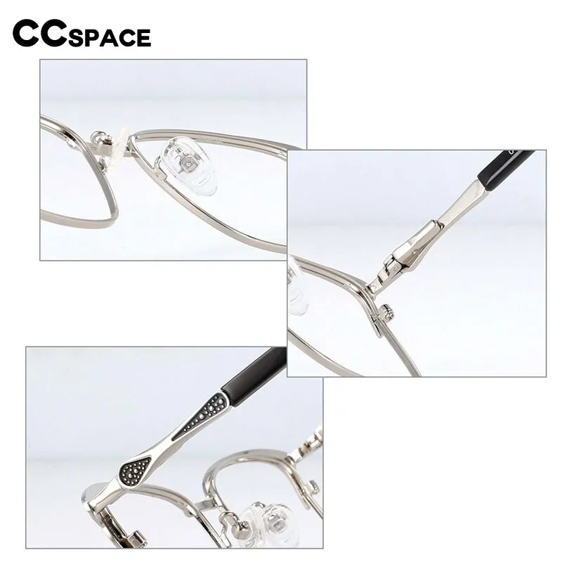 CCspace Women's Full Rim Square Alloy Frame Eyeglasses 54167