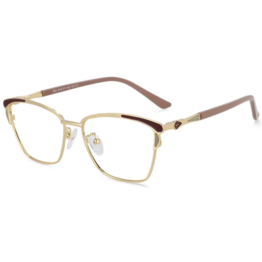 CCspace Women's Full Rim Square Alloy Frame Eyeglasses 54167