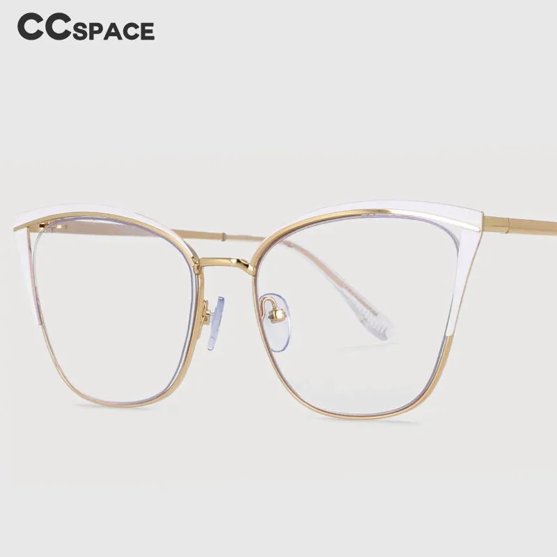 CCspace Women's Full Rim Square Cat Eye Alloy Eyeglasses 53545