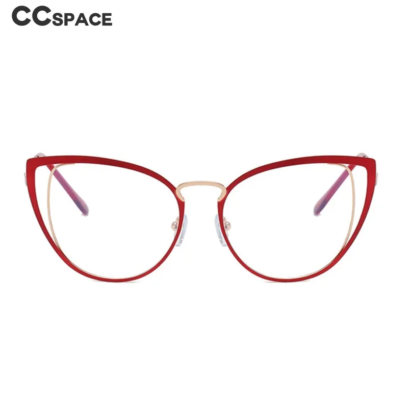 CCspace Women's Full Rim Square Cat Eye Alloy Eyeglasses 55583