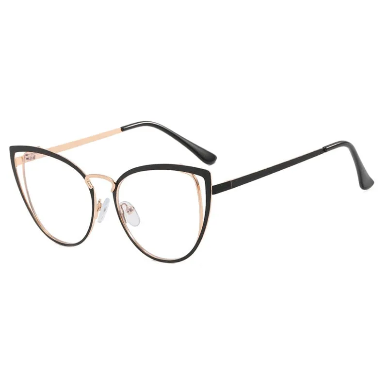 CCspace Women's Full Rim Square Cat Eye Alloy Eyeglasses 55583