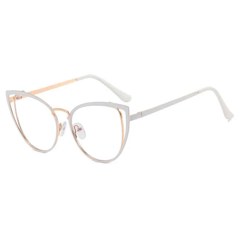 CCspace Women's Full Rim Square Cat Eye Alloy Eyeglasses 55583