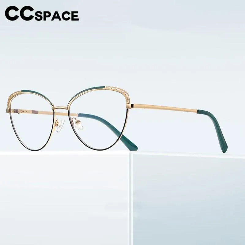 CCspace Women's Full Rim Square Cat Eye Alloy Eyeglasses 56798