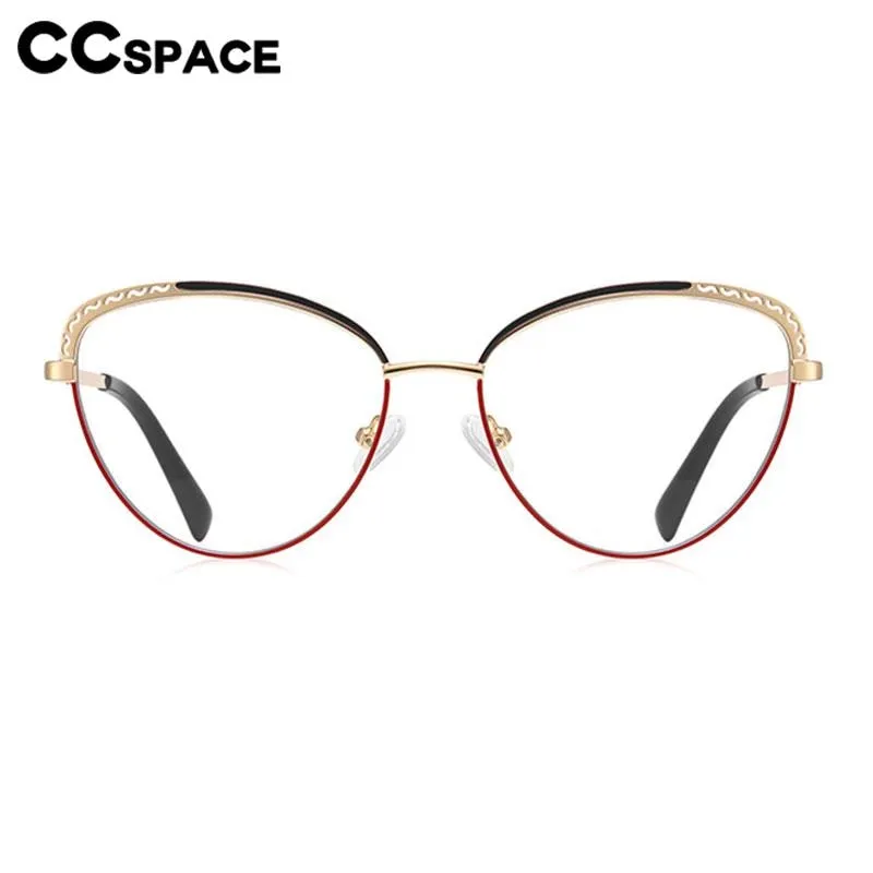 CCspace Women's Full Rim Square Cat Eye Alloy Eyeglasses 56798