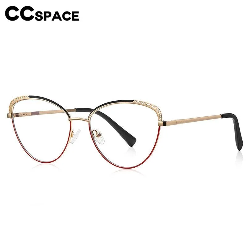 CCspace Women's Full Rim Square Cat Eye Alloy Eyeglasses 56798