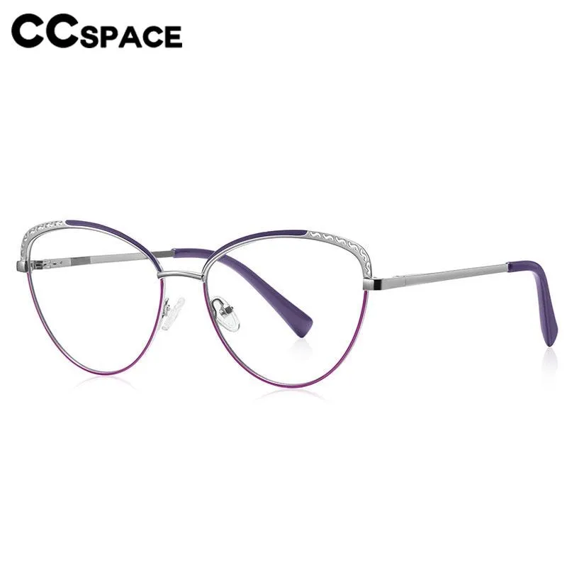 CCspace Women's Full Rim Square Cat Eye Alloy Eyeglasses 56798