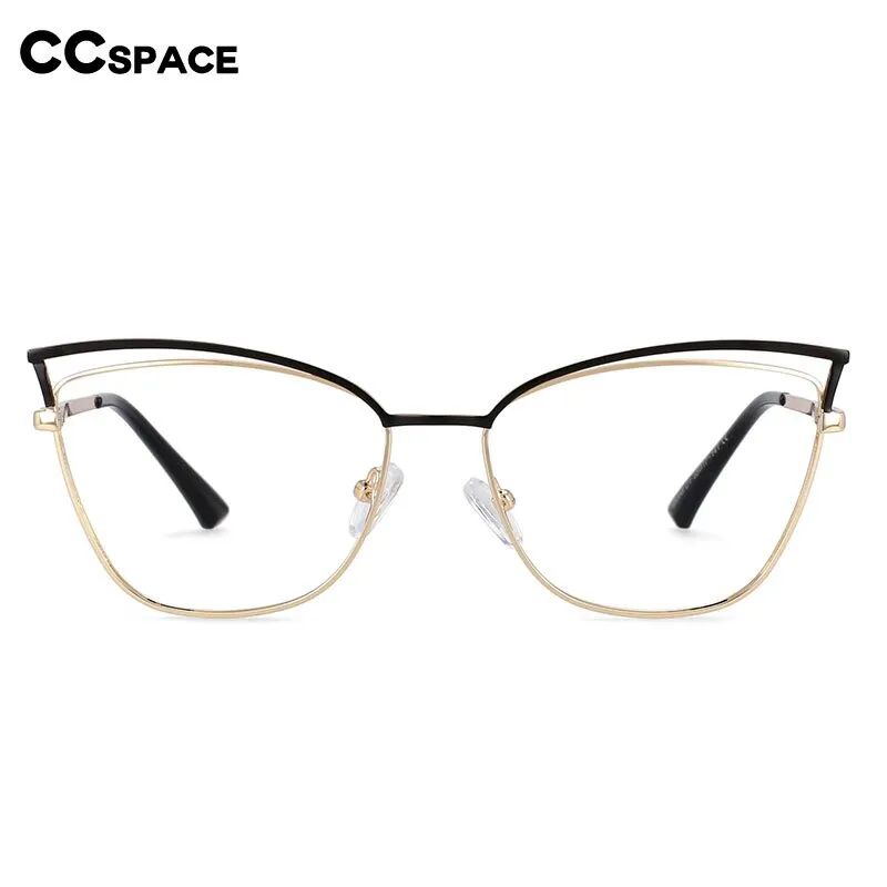 CCspace Women's Full Rim Square Cat Eye Alloy Frame Eyeglasses 54396