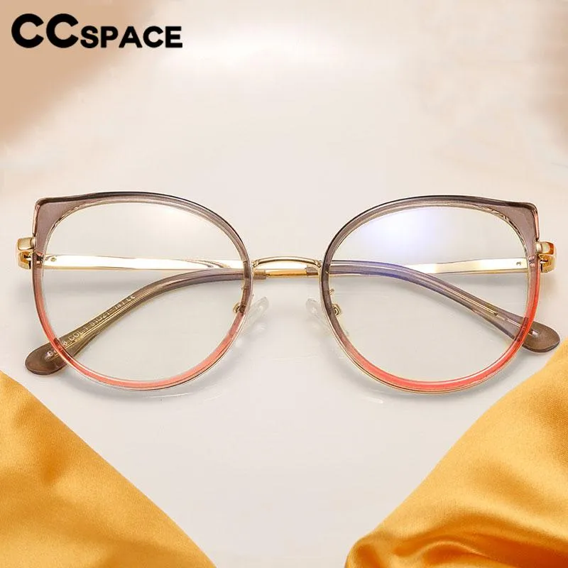 CCspace Women's Full Rim Square Cat Eye Tr 90 Alloy Eyeglasses 56751