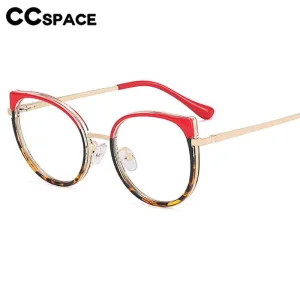 CCspace Women's Full Rim Square Cat Eye Tr 90 Alloy Eyeglasses 56751