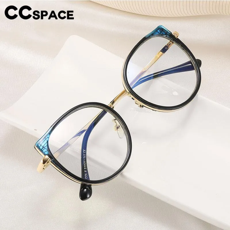 CCspace Women's Full Rim Square Cat Eye Tr 90 Alloy Eyeglasses 56751