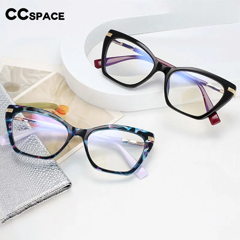 CCspace Women's Full Rim Square Cat Eye Tr 90 Titanium Eyeglasses 54496