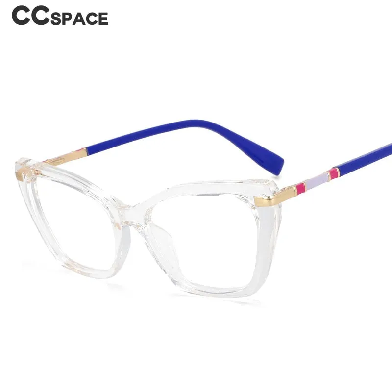 CCspace Women's Full Rim Square Cat Eye Tr 90 Titanium Eyeglasses 54496