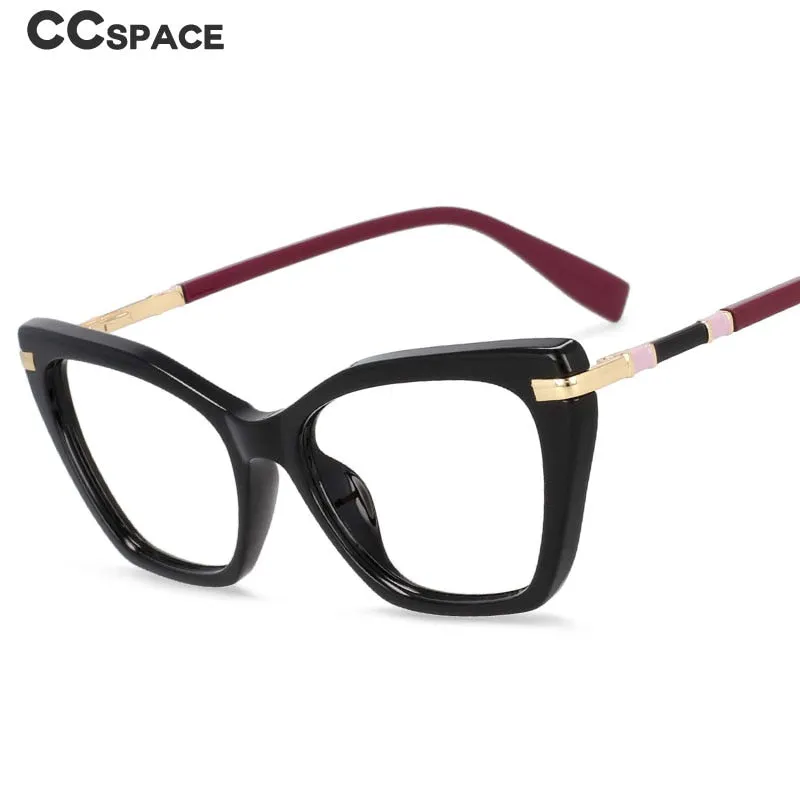 CCspace Women's Full Rim Square Cat Eye Tr 90 Titanium Eyeglasses 54496