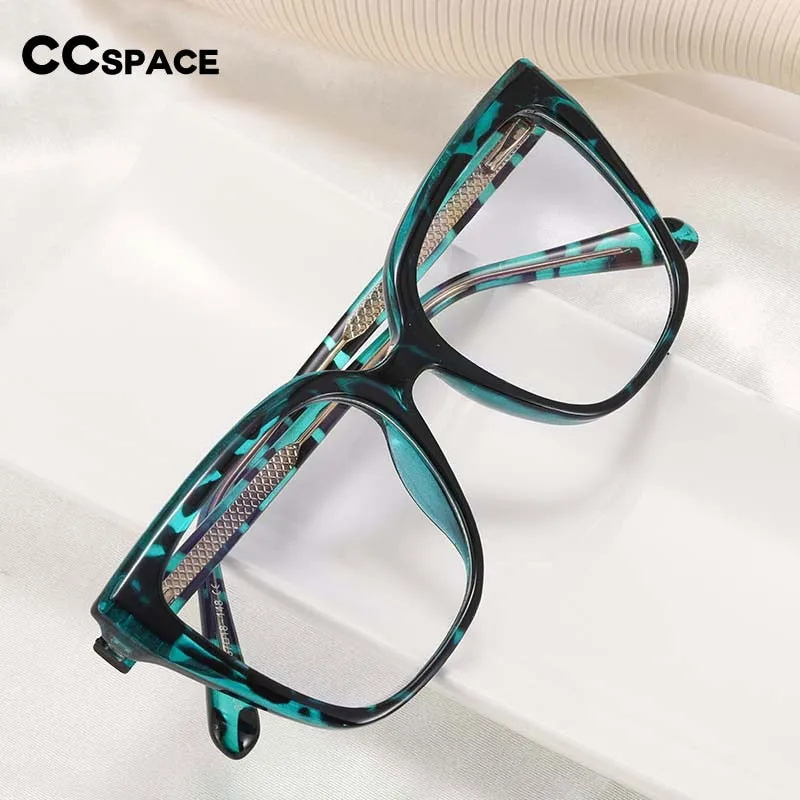 CCspace Women's Full Rim Square Cat Eye Tr 90 Titanium Eyeglasses 54824