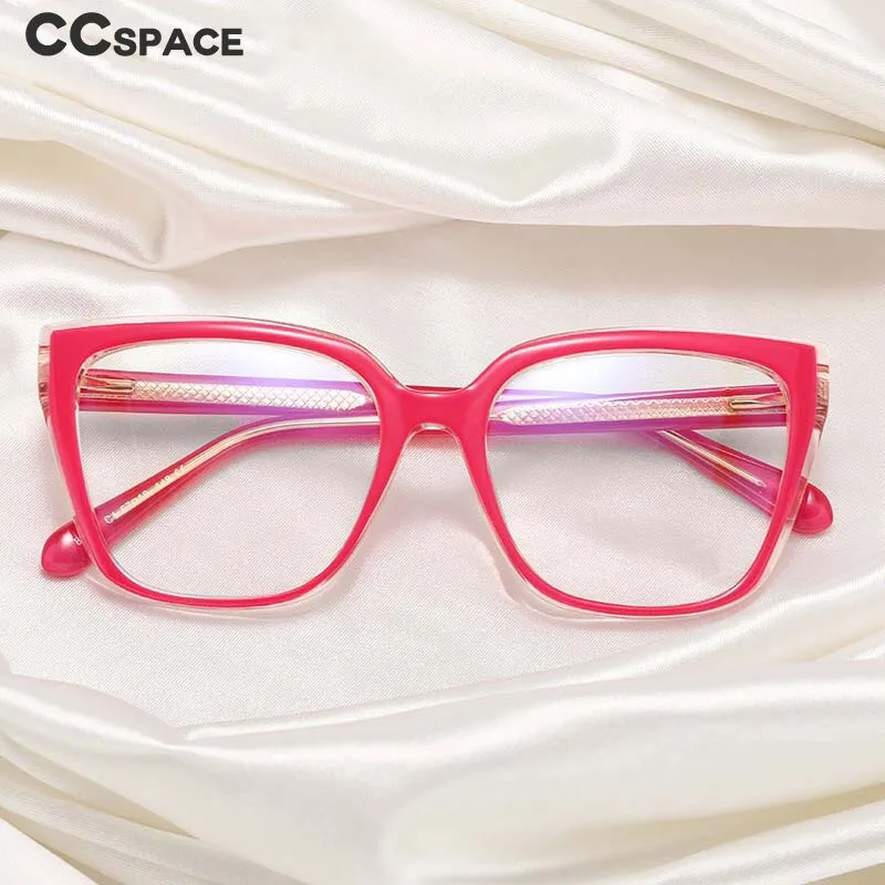 CCspace Women's Full Rim Square Cat Eye Tr 90 Titanium Eyeglasses 54824