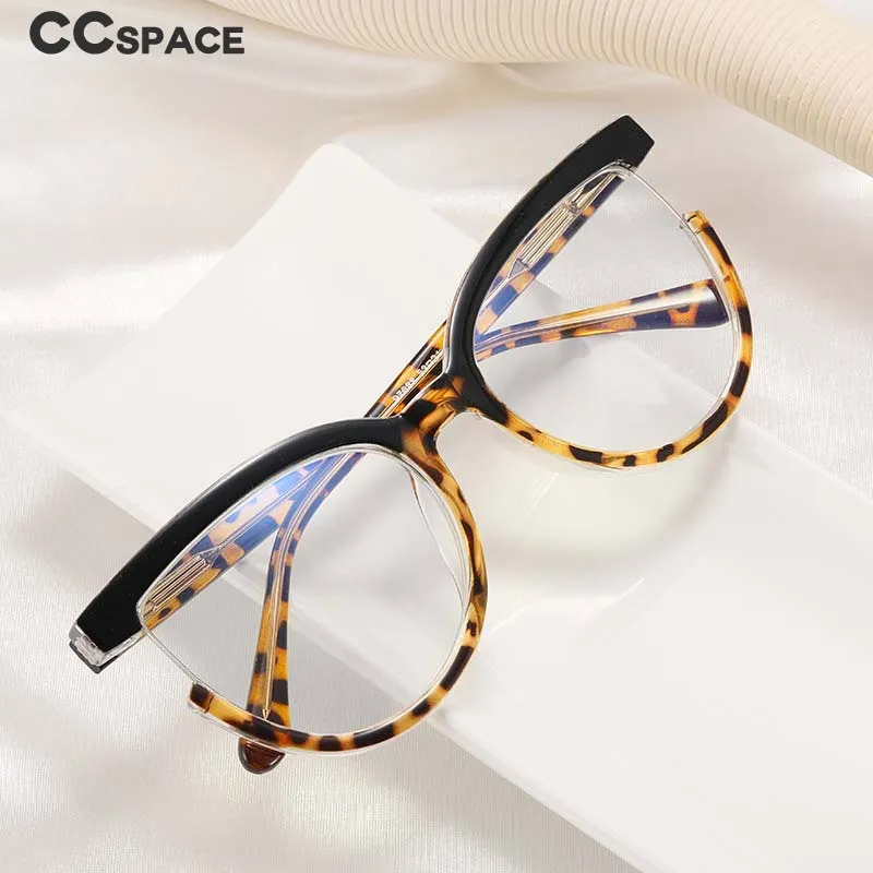 CCspace Women's Full Rim Square Cat Eye Tr 90 Titanium Eyeglasses 54964