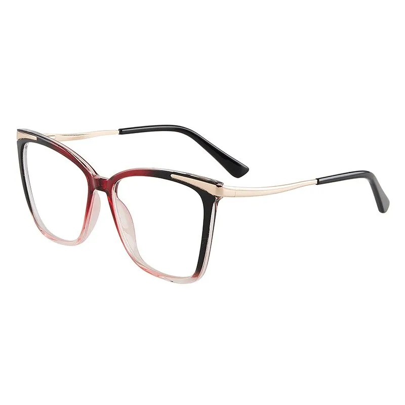 CCspace Women's Full Rim Square Cat Eye Tr 90 Titanium Eyeglasses 55091