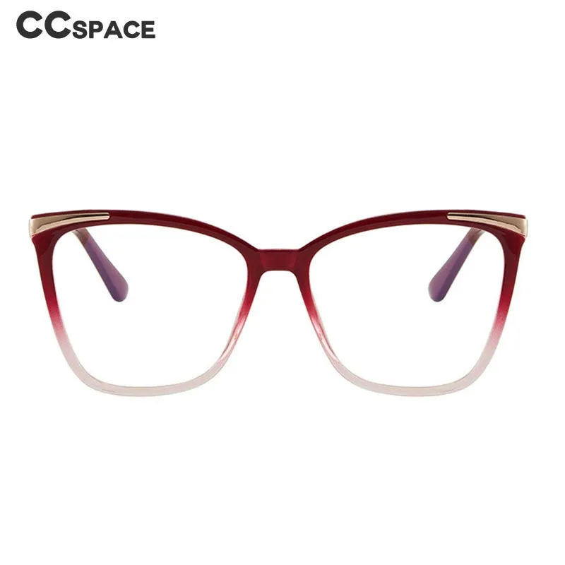 CCspace Women's Full Rim Square Cat Eye Tr 90 Titanium Eyeglasses 55091