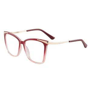 CCspace Women's Full Rim Square Cat Eye Tr 90 Titanium Eyeglasses 55091